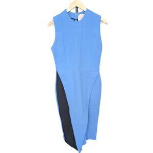 Roksanda Blue Wool, Cotton, Silk Sheath Dress - Colourblocked - No Belt
